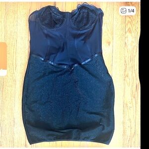 Stretchy Sexy Elegant Black Strapless Dress